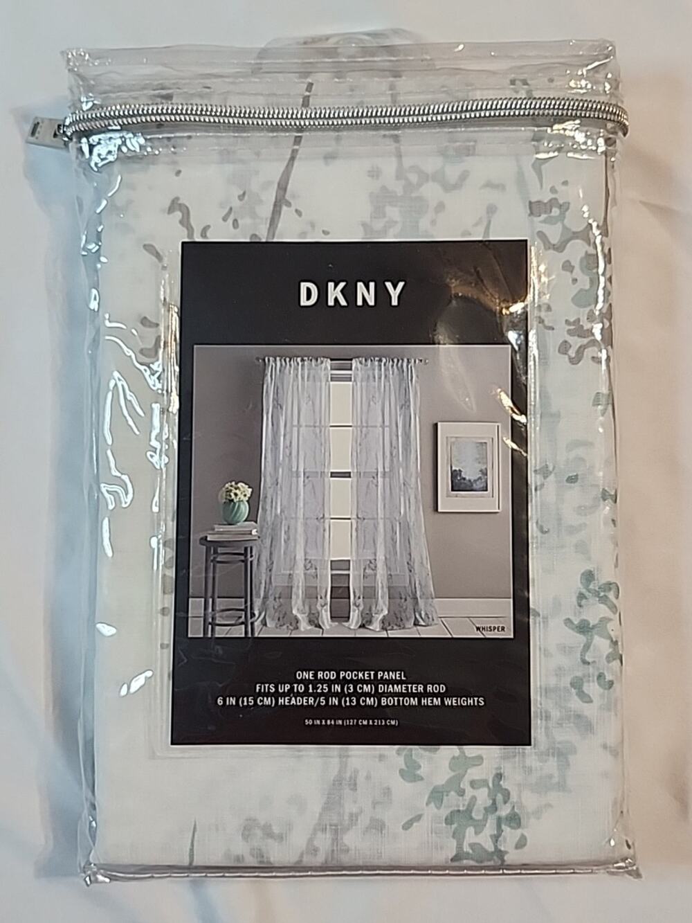 DKNY Single Rod Pocket Panel 50"x84" Sheer 1.25 in Diameter Rod Paisley